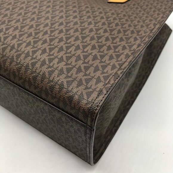 Michael Kors Brown And Marigold Canvas Large Kenly Tote Bag - Picture 8 of 11